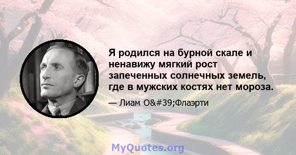 Я родился на бурной скале и ненавижу мягкий рост запеченных солнечных земель, где в мужских костях нет мороза.