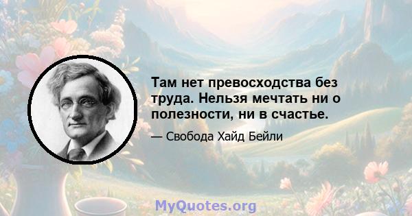 Там нет превосходства без труда. Нельзя мечтать ни о полезности, ни в счастье.