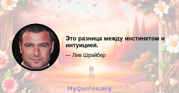 Это разница между инстинктом и интуицией.