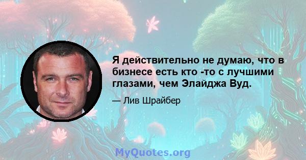 Я действительно не думаю, что в бизнесе есть кто -то с лучшими глазами, чем Элайджа Вуд.