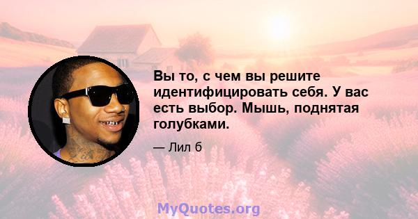 Вы то, с чем вы решите идентифицировать себя. У вас есть выбор. Мышь, поднятая голубками.