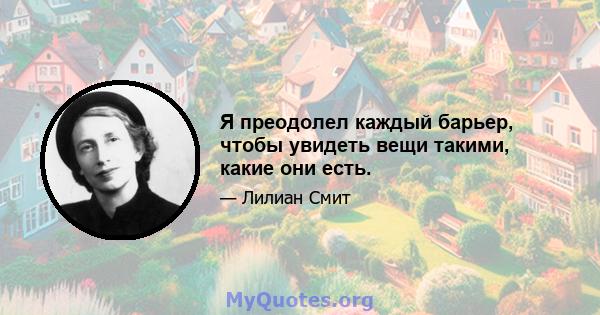 Я преодолел каждый барьер, чтобы увидеть вещи такими, какие они есть.