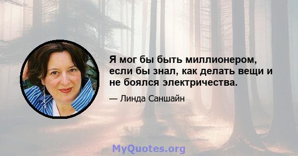 Я мог бы быть миллионером, если бы знал, как делать вещи и не боялся электричества.