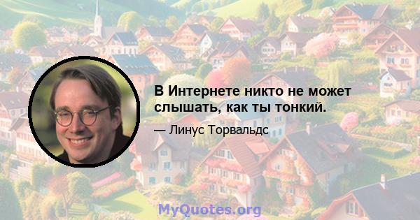 В Интернете никто не может слышать, как ты тонкий.