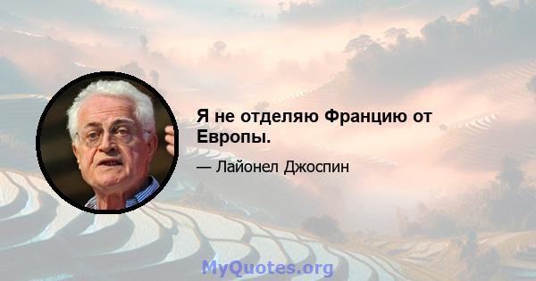 Я не отделяю Францию ​​от Европы.