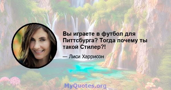 Вы играете в футбол для Питтсбурга? Тогда почему ты такой Стилер?!