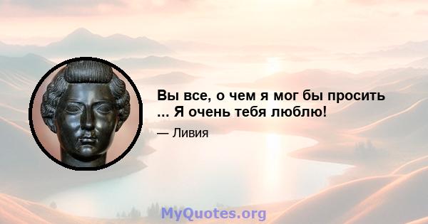 Вы все, о чем я мог бы просить ... Я очень тебя люблю!