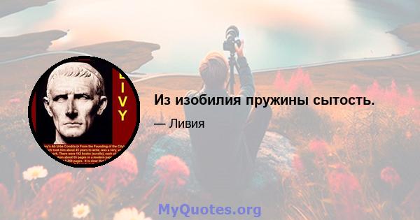 Из изобилия пружины сытость.