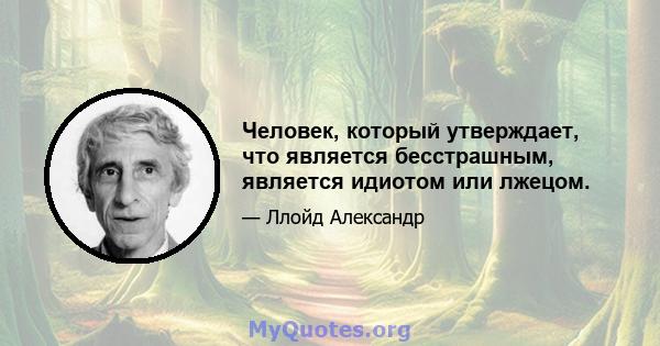 Человек, который утверждает, что является бесстрашным, является идиотом или лжецом.