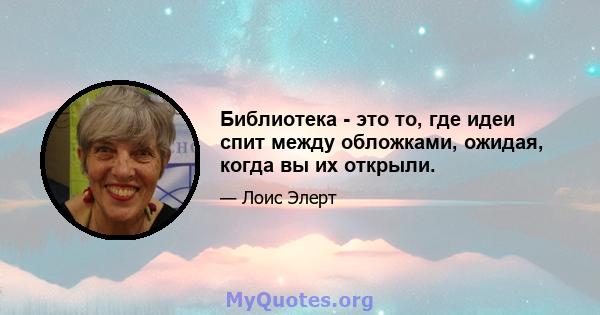 Библиотека - это то, где идеи спит между обложками, ожидая, когда вы их открыли.