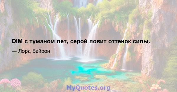 DIM с туманом лет, серой ловит оттенок силы.