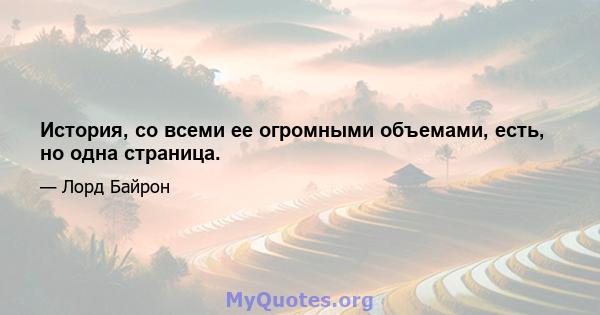 История, со всеми ее огромными объемами, есть, но одна страница.