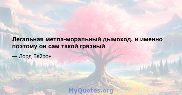 Легальная метла-моральный дымоход, и именно поэтому он сам такой грязный