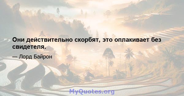 Они действительно скорбят, это оплакивает без свидетеля.