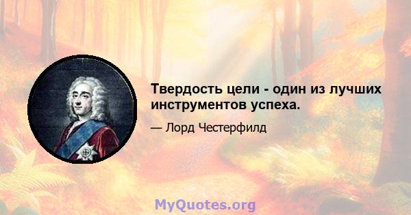 Твердость цели - один из лучших инструментов успеха.