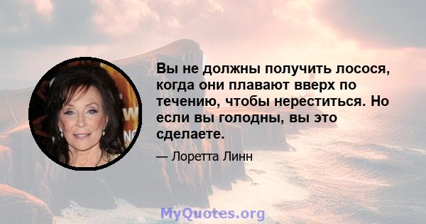 Вы не должны получить лосося, когда они плавают вверх по течению, чтобы нереститься. Но если вы голодны, вы это сделаете.