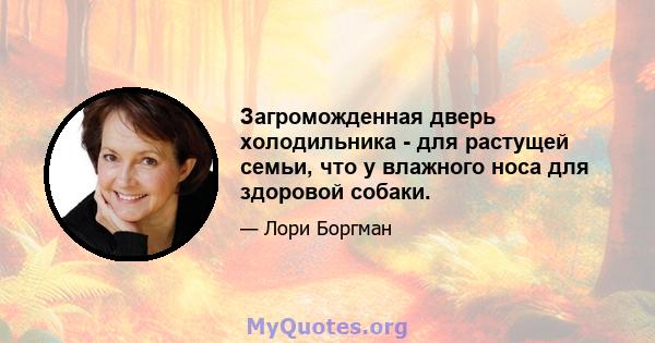 Загроможденная дверь холодильника - для растущей семьи, что у влажного носа для здоровой собаки.