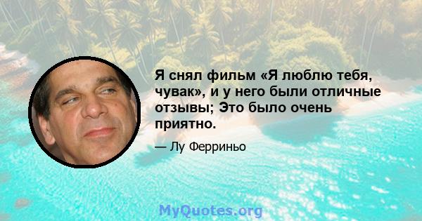 Я снял фильм «Я люблю тебя, чувак», и у него были отличные отзывы; Это было очень приятно.