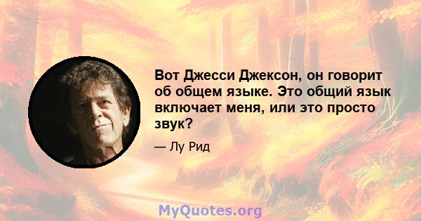 Вот Джесси Джексон, он говорит об общем языке. Это общий язык включает меня, или это просто звук?