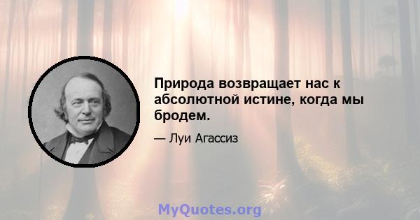 Природа возвращает нас к абсолютной истине, когда мы бродем.