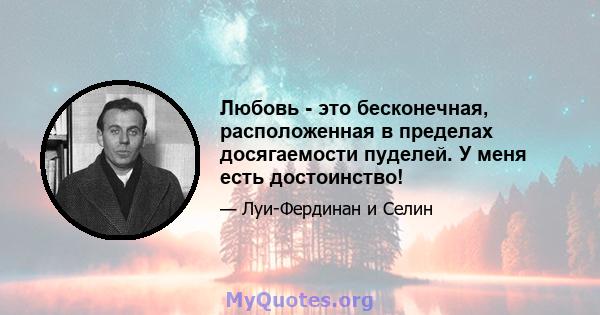 Любовь - это бесконечная, расположенная в пределах досягаемости пуделей. У меня есть достоинство!