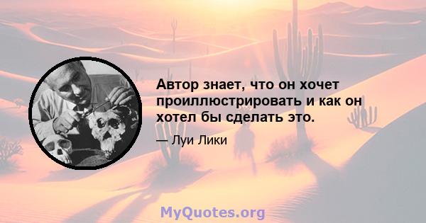 Автор знает, что он хочет проиллюстрировать и как он хотел бы сделать это.