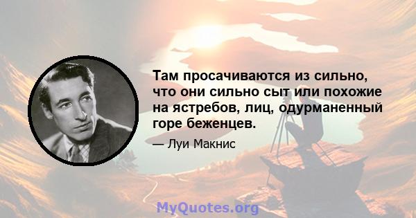 Там просачиваются из сильно, что они сильно сыт или похожие на ястребов, лиц, одурманенный горе беженцев.