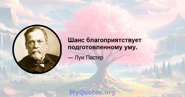 Шанс благоприятствует подготовленному уму.