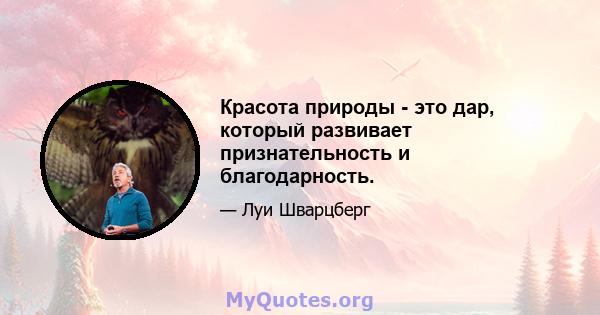 Красота природы - это дар, который развивает признательность и благодарность.