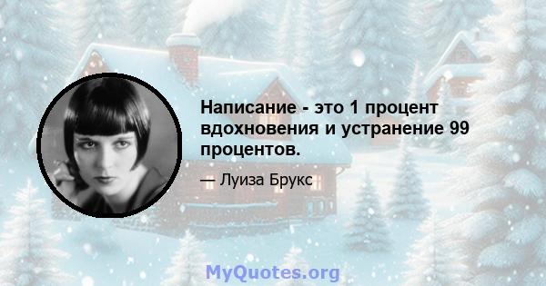 Написание - это 1 процент вдохновения и устранение 99 процентов.