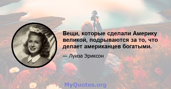 Вещи, которые сделали Америку великой, подрываются за то, что делает американцев богатыми.