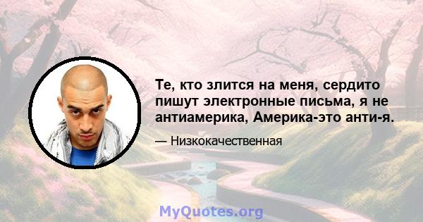 Те, кто злится на меня, сердито пишут электронные письма, я не антиамерика, Америка-это анти-я.