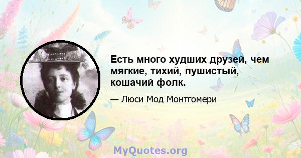 Есть много худших друзей, чем мягкие, тихий, пушистый, кошачий фолк.