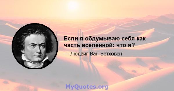 Если я обдумываю себя как часть вселенной: что я?