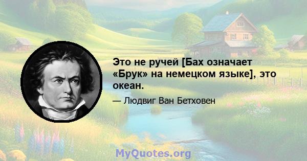 Это не ручей [Бах означает «Брук» на немецком языке], это океан.