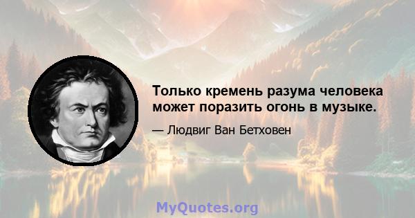 Только кремень разума человека может поразить огонь в музыке.