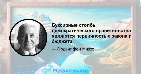 Буксирные столбы демократического правительства являются первичностью закона и бюджета.