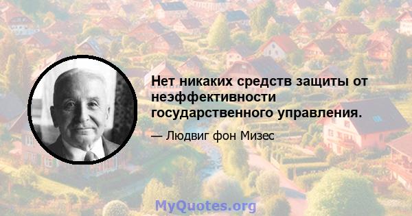 Нет никаких средств защиты от неэффективности государственного управления.