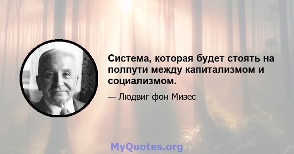 Система, которая будет стоять на полпути между капитализмом и социализмом.