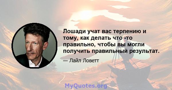 Лошади учат вас терпению и тому, как делать что -то правильно, чтобы вы могли получить правильный результат.