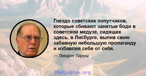 Гнездо советских попутчиков, которые сбивают занятые боди в советской медузе, сидящих здесь, в Лисбурге, выпив свою забавную небольшую пропаганду и избавляя себя от себя.