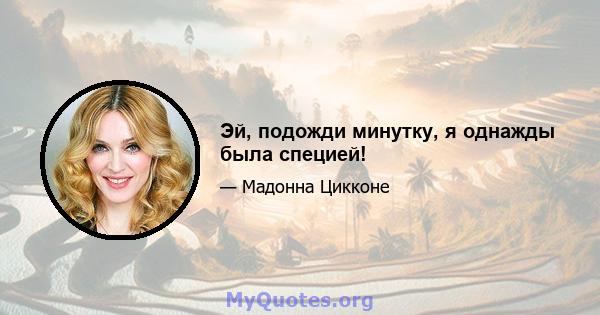 Эй, подожди минутку, я однажды была специей!