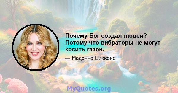 Почему Бог создал людей? Потому что вибраторы не могут косить газон.