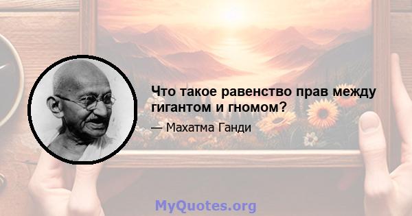 Что такое равенство прав между гигантом и гномом?