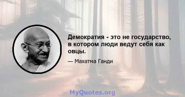 Демократия - это не государство, в котором люди ведут себя как овцы.