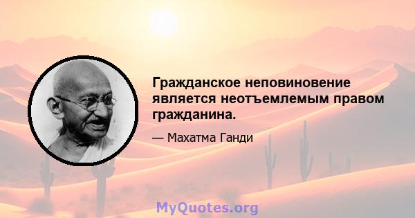 Гражданское неповиновение является неотъемлемым правом гражданина.