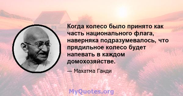 Когда колесо было принято как часть национального флага, наверняка подразумевалось, что прядильное колесо будет напевать в каждом домохозяйстве.