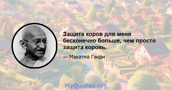 Защита коров для меня бесконечно больше, чем просто защита коровь.