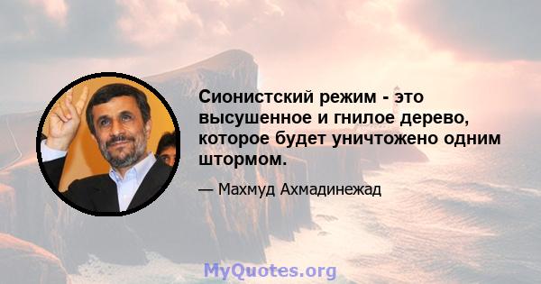 Сионистский режим - это высушенное и гнилое дерево, которое будет уничтожено одним штормом.