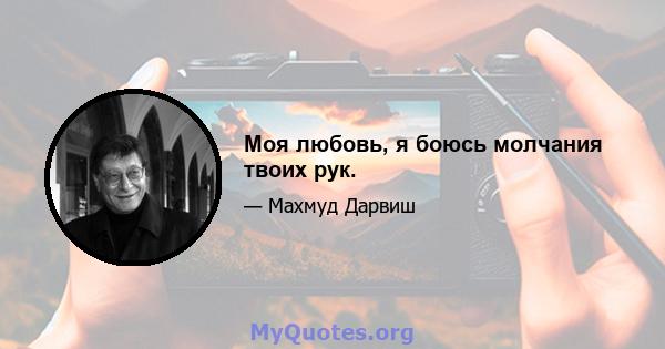 Моя любовь, я боюсь молчания твоих рук.